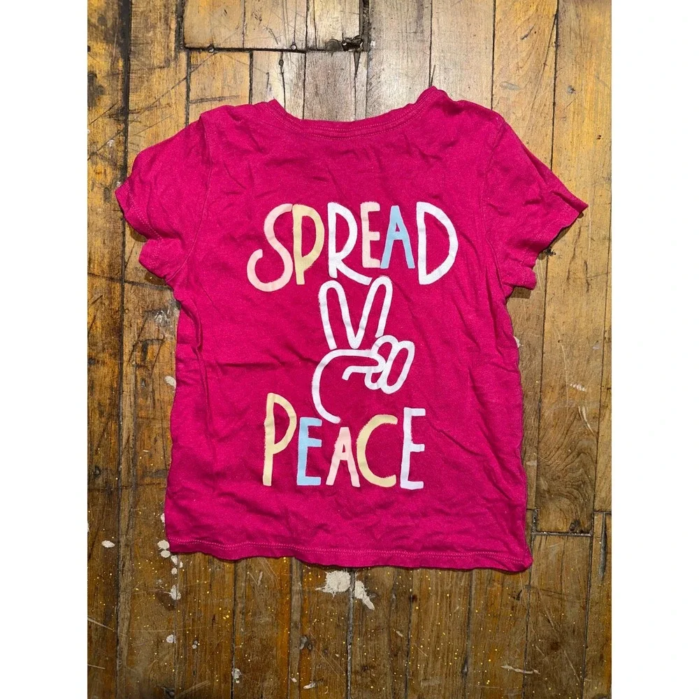 Old Navy T Shirt Girls Medium Pink Short Sleeve Round Neck Pullover Outdoor‎ Tee